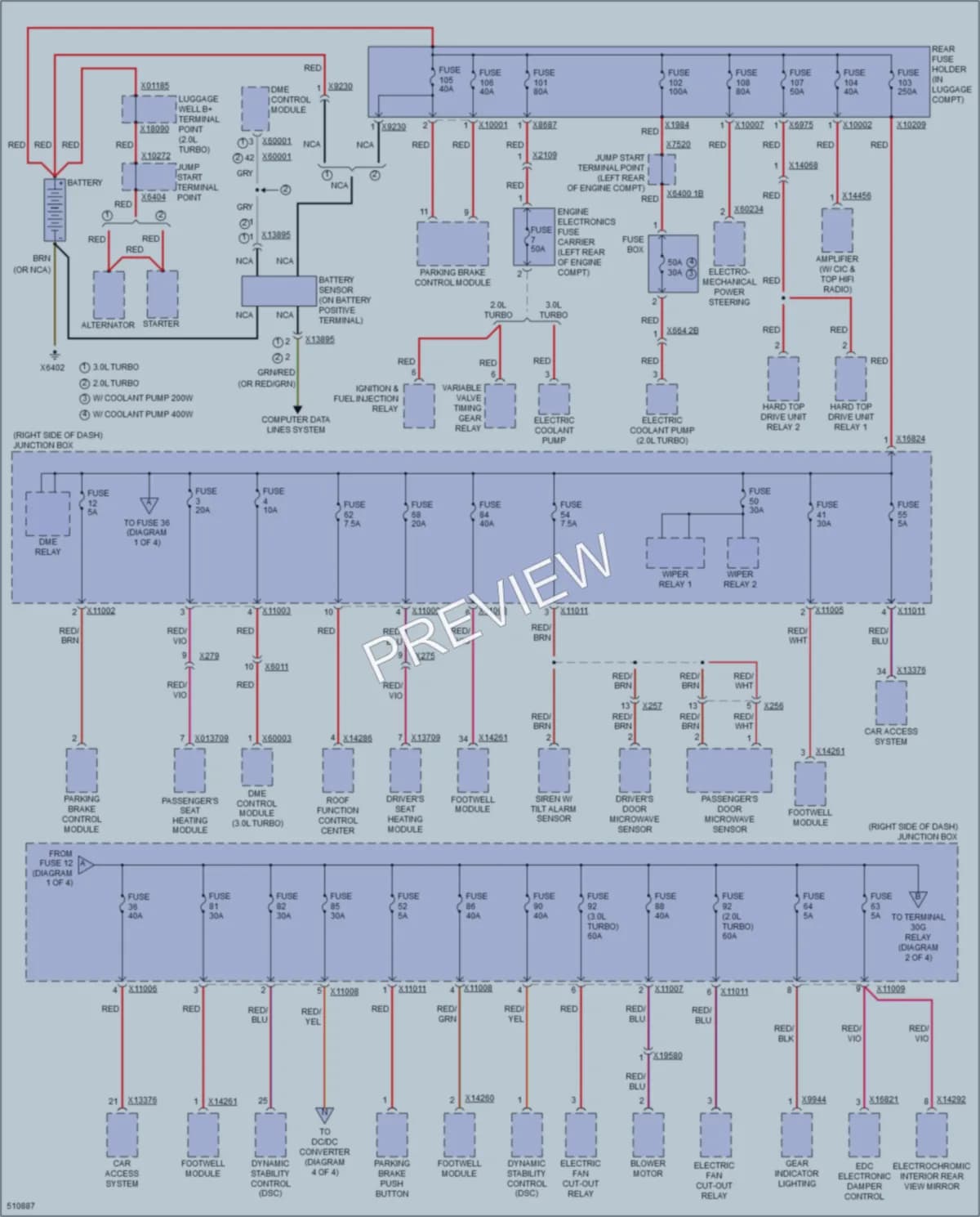2016 BMW Z4 Power Distribution wiring diagram preview