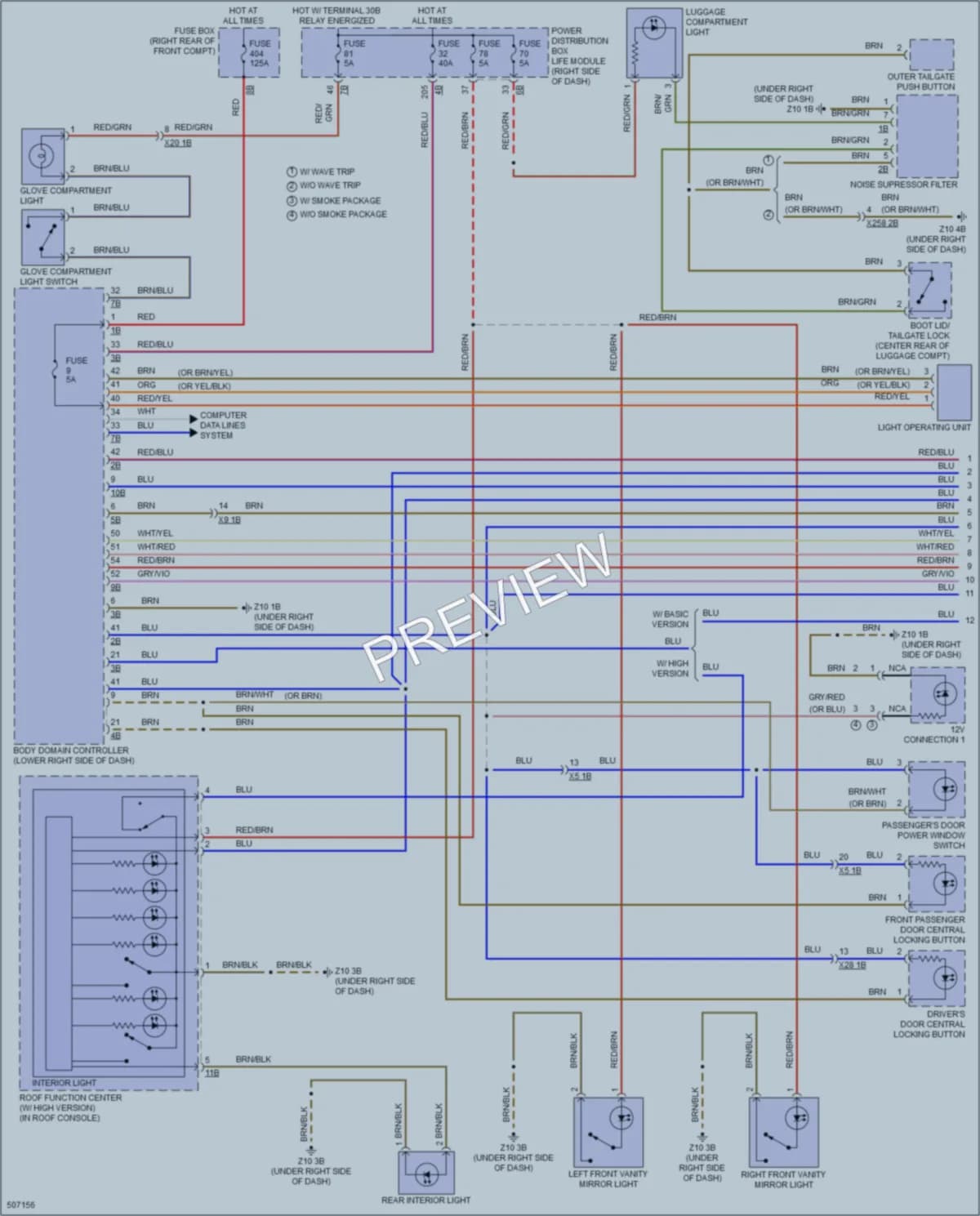 2016 BMW i3 Interior Lights wiring diagram preview