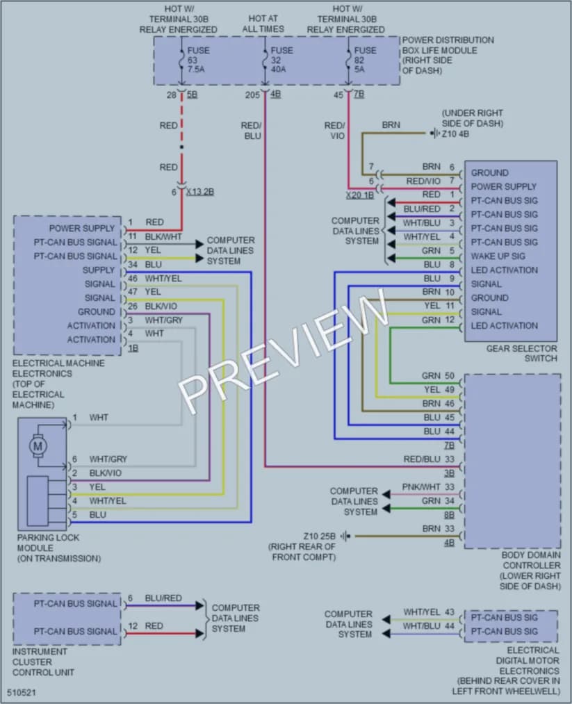 2016 BMW i3 Transmission wiring diagram preview