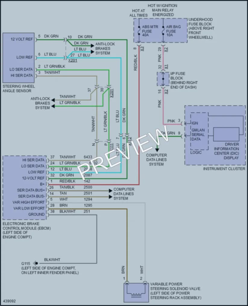 2016 Buick Enclave Electronic Power Steering wiring diagram preview