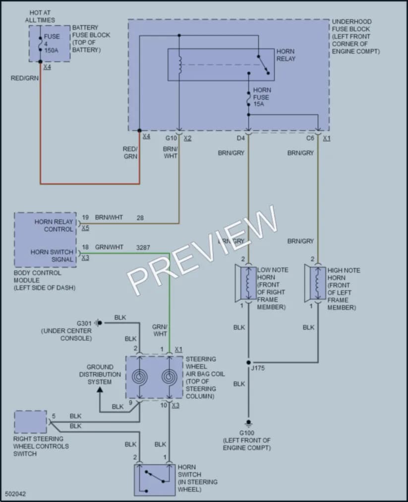 2016 Buick Encore Horn wiring diagram preview