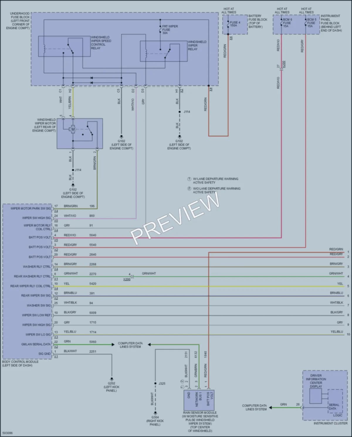2016 Buick Encore Wiper Washer wiring diagram preview