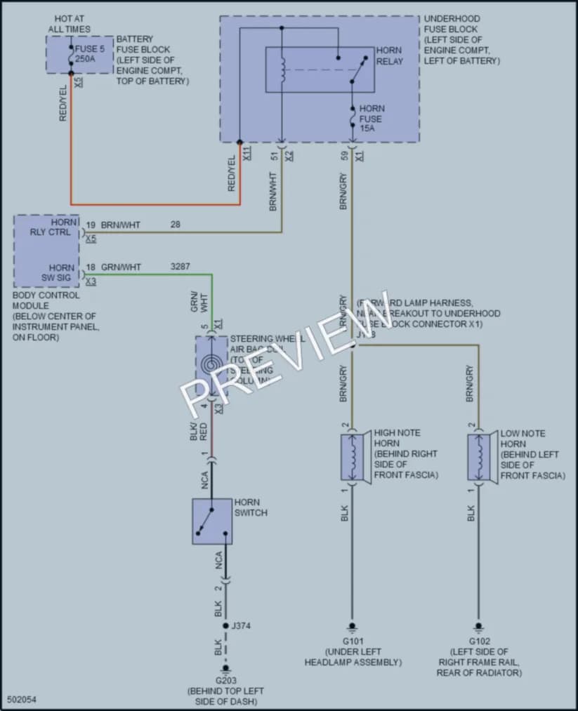 2016 Buick Envision Horn wiring diagram preview