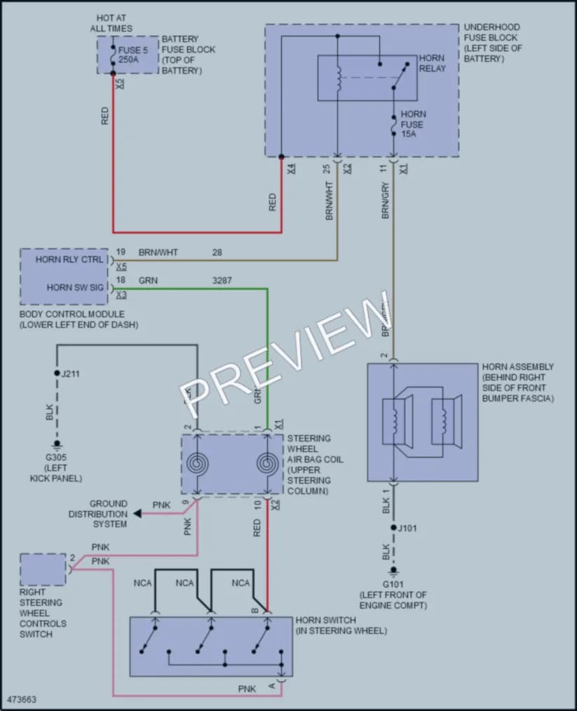 2016 Buick LaCrosse Horn wiring diagram preview