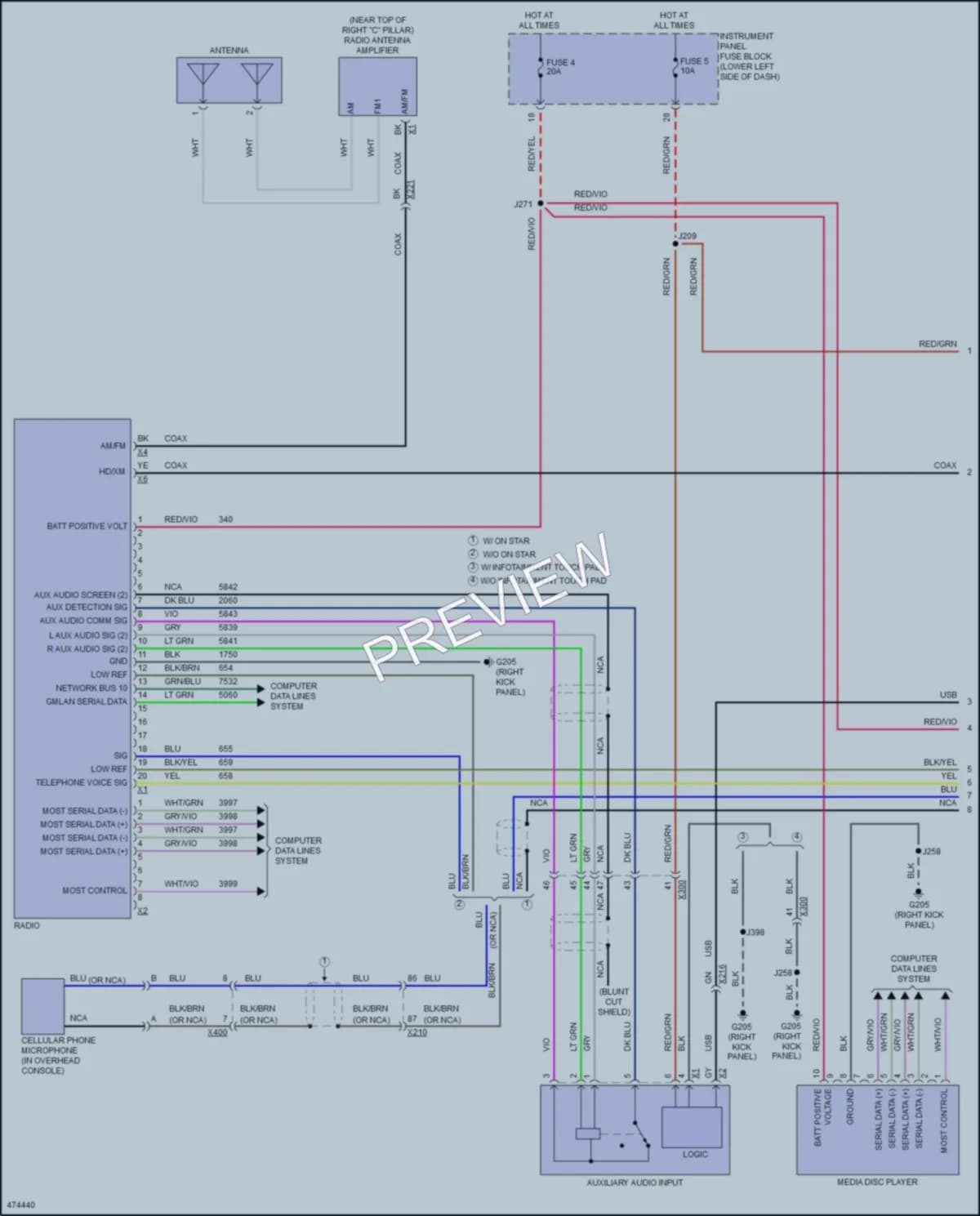 2016 Buick Regal Radio wiring diagram preview