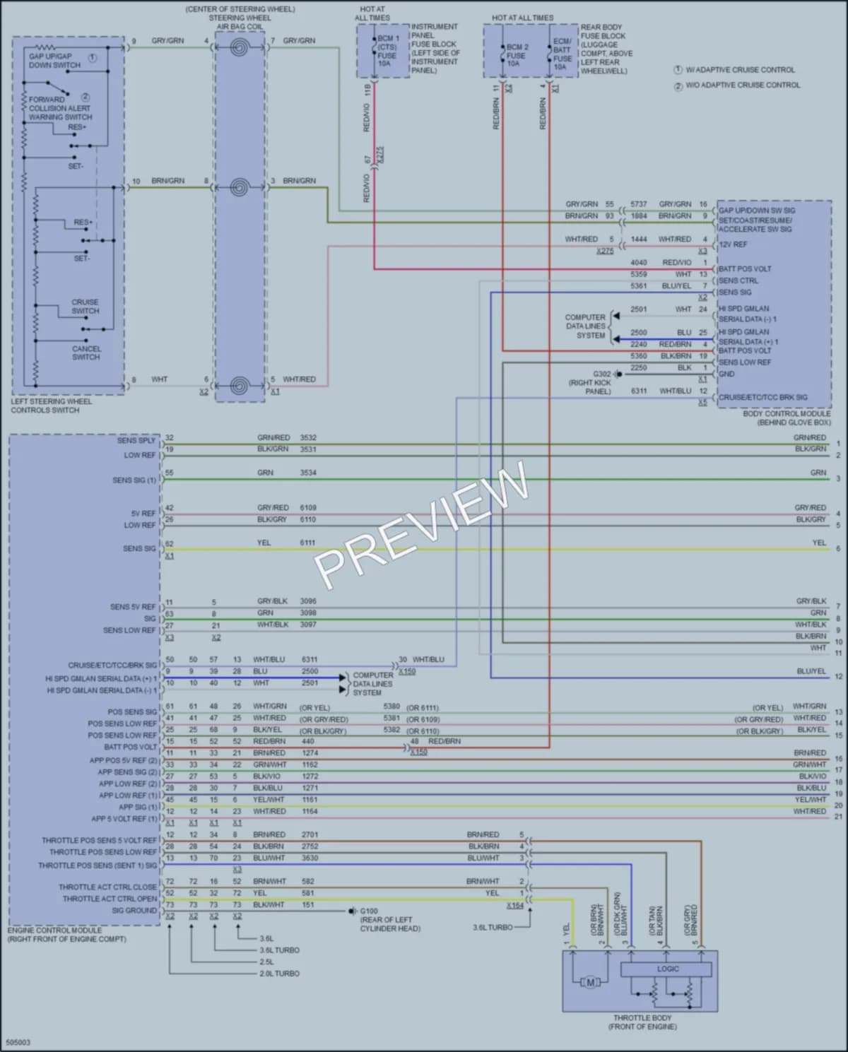 2016 Cadillac ATS Cruise Control wiring diagram preview