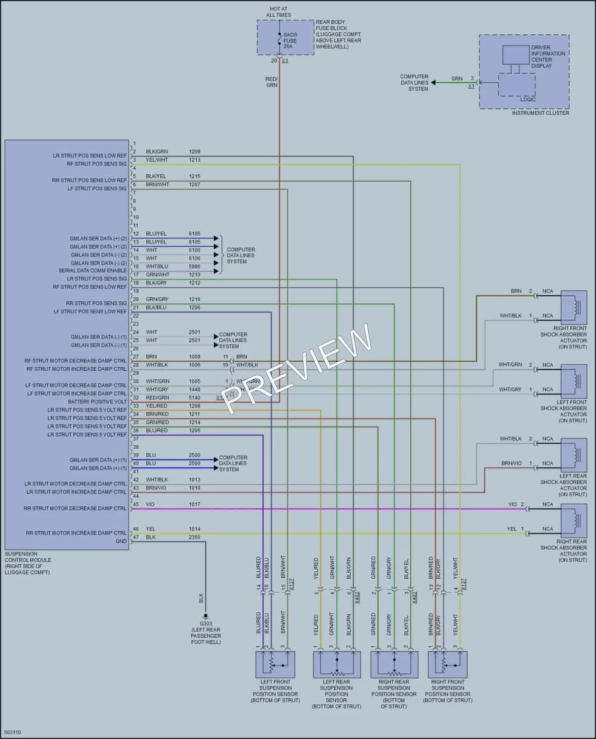 2016 Cadillac ATS Electronic Suspension wiring diagram preview