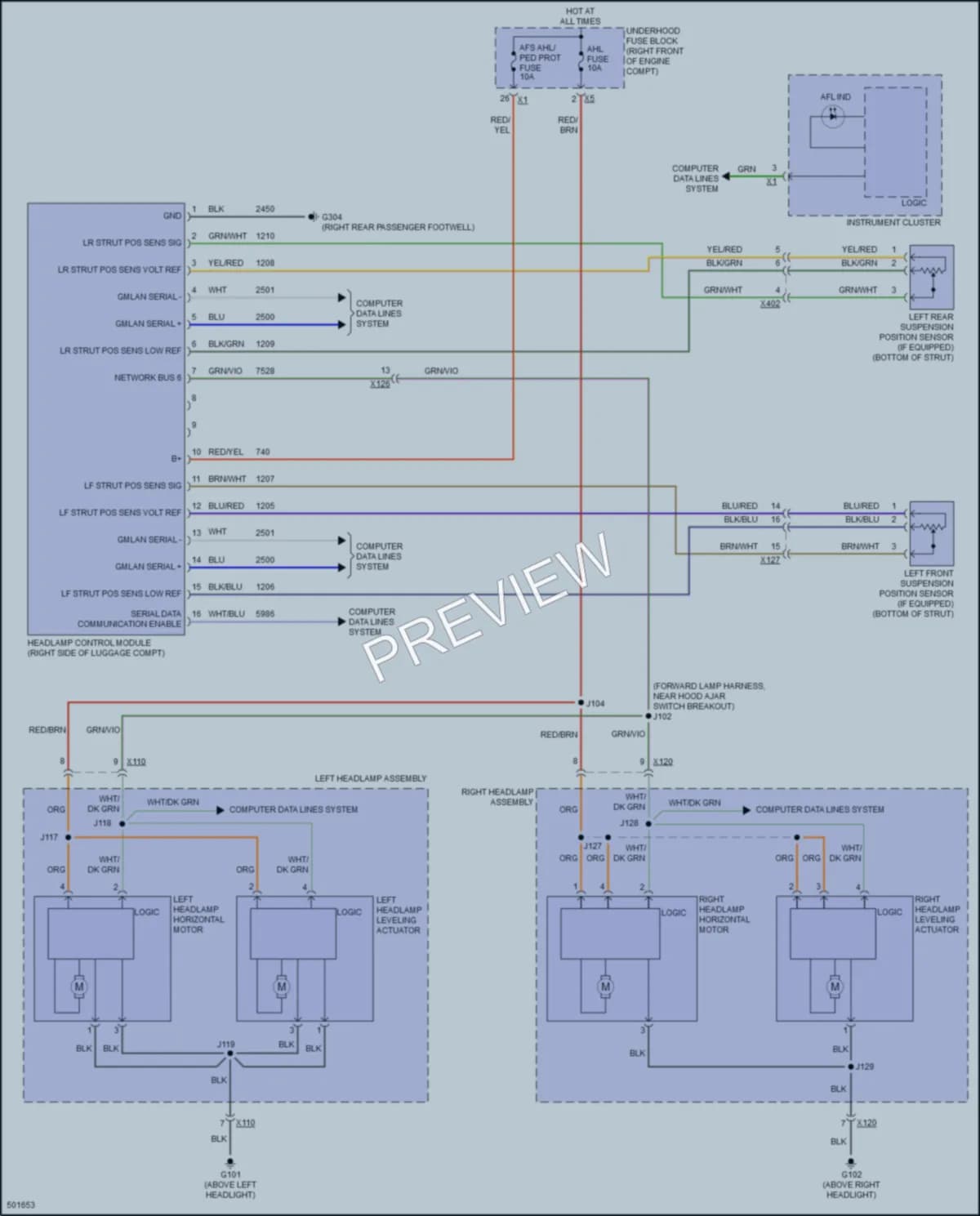 2016 Cadillac ATS Headlights wiring diagram preview
