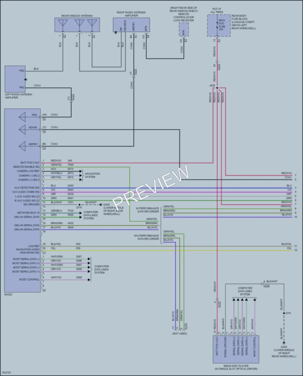 2016 Cadillac ATS Radio wiring diagram preview