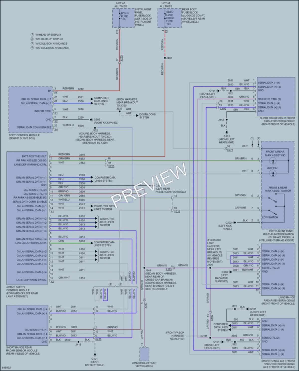2016 Cadillac ATSV Instrument Cluster wiring diagram preview