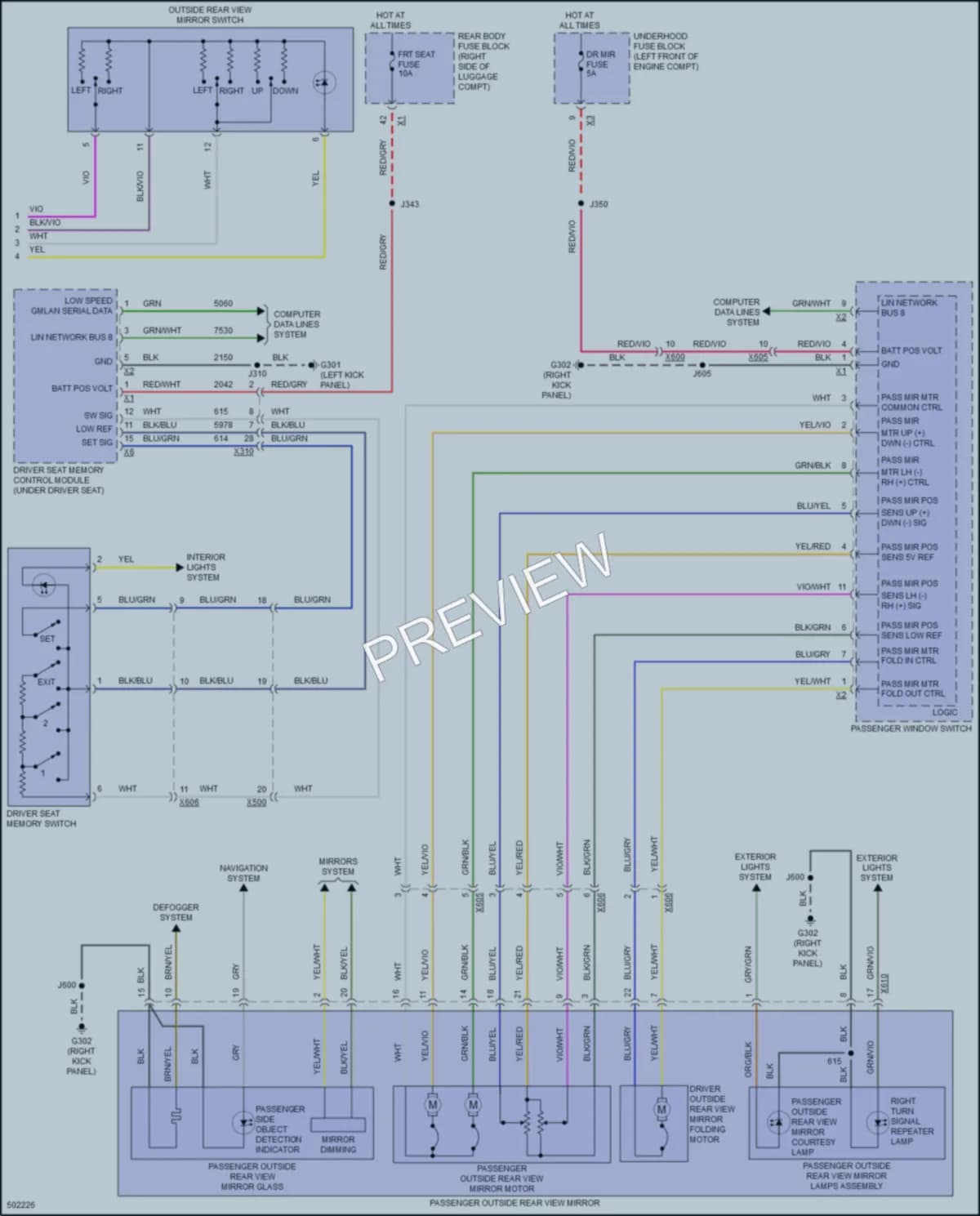 2016 Cadillac CT6 Memory Systems wiring diagram preview