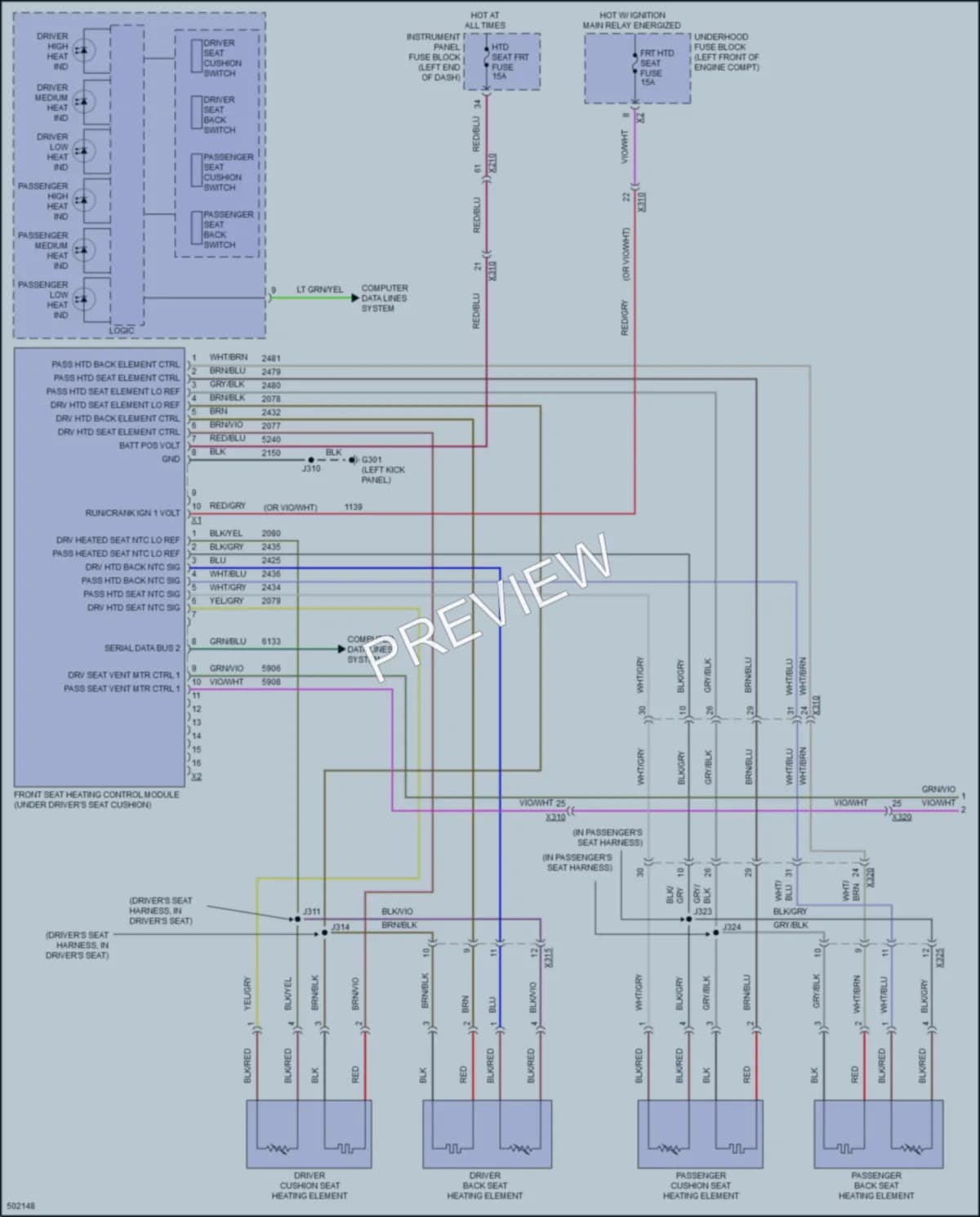 2016 Cadillac CT6 Power Seats wiring diagram preview
