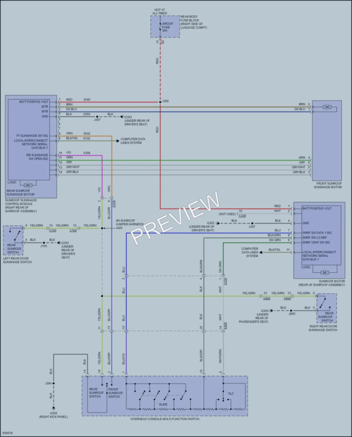 2016 Cadillac CT6 Power Top Sunroof wiring diagram preview