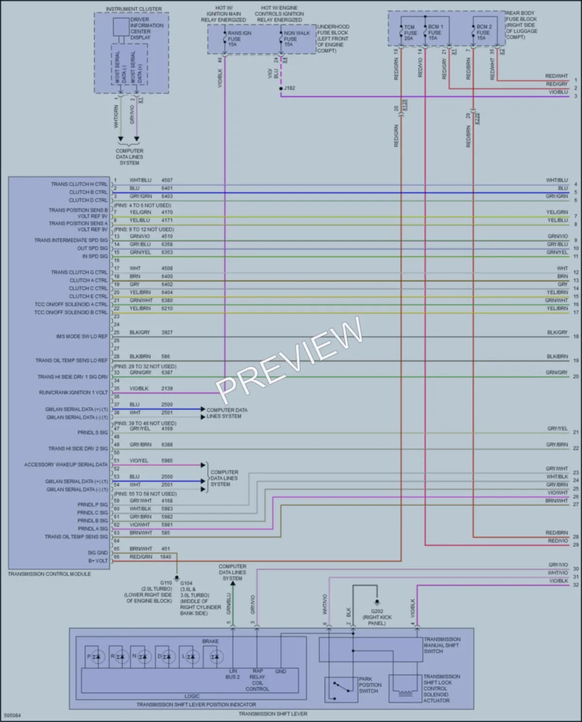 2016 Cadillac CT6 Transmission wiring diagram preview