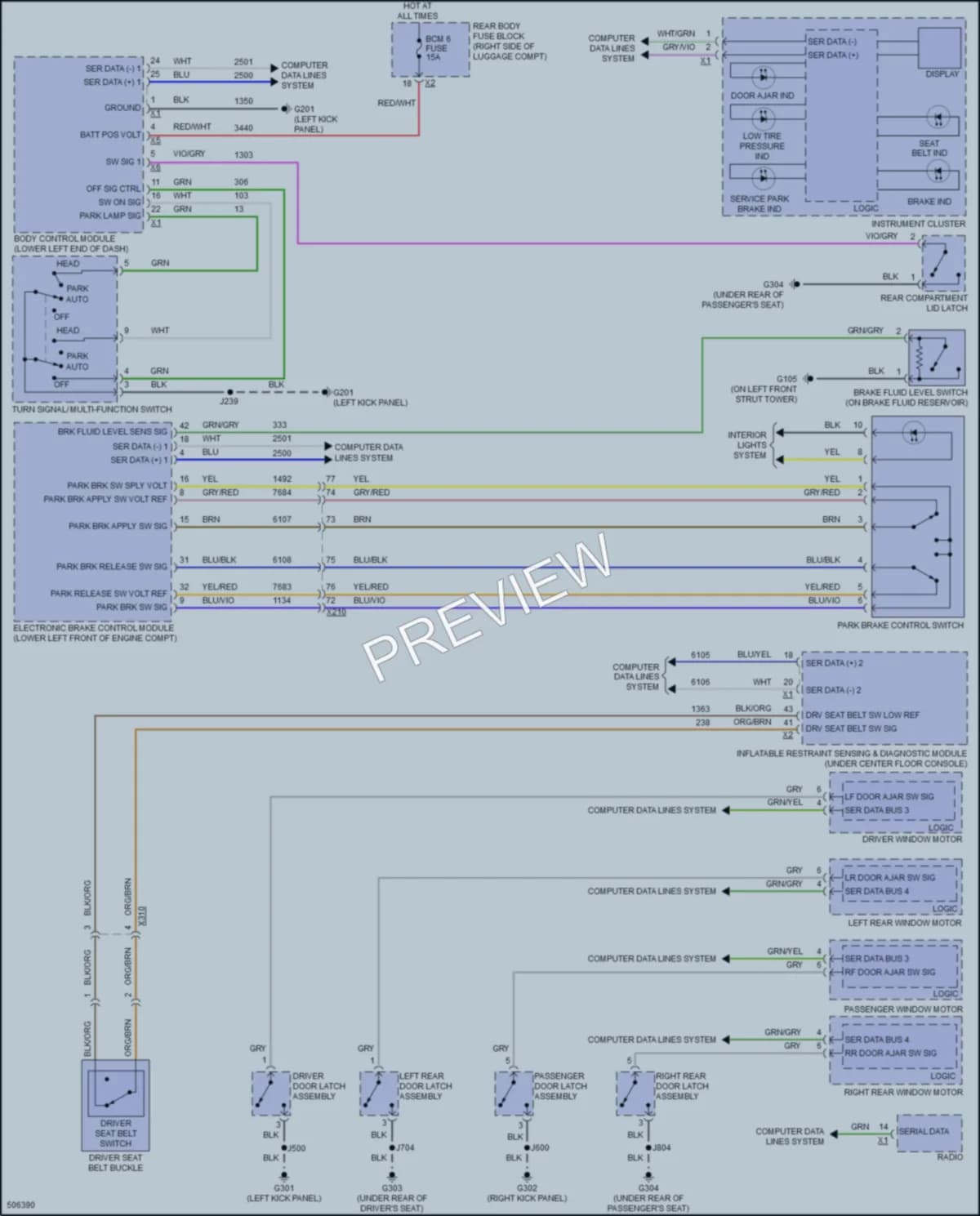 2016 Cadillac CT6 Warning Systems wiring diagram preview