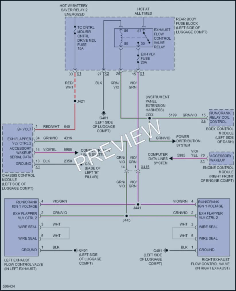 2016 Cadillac CTS Electronic Muffler wiring diagram preview