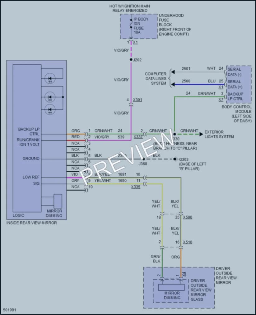 2016 Cadillac CTS Power Mirrors wiring diagram preview