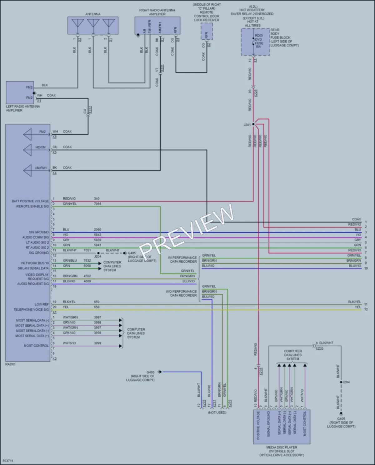 2016 Cadillac CTS Radio wiring diagram preview