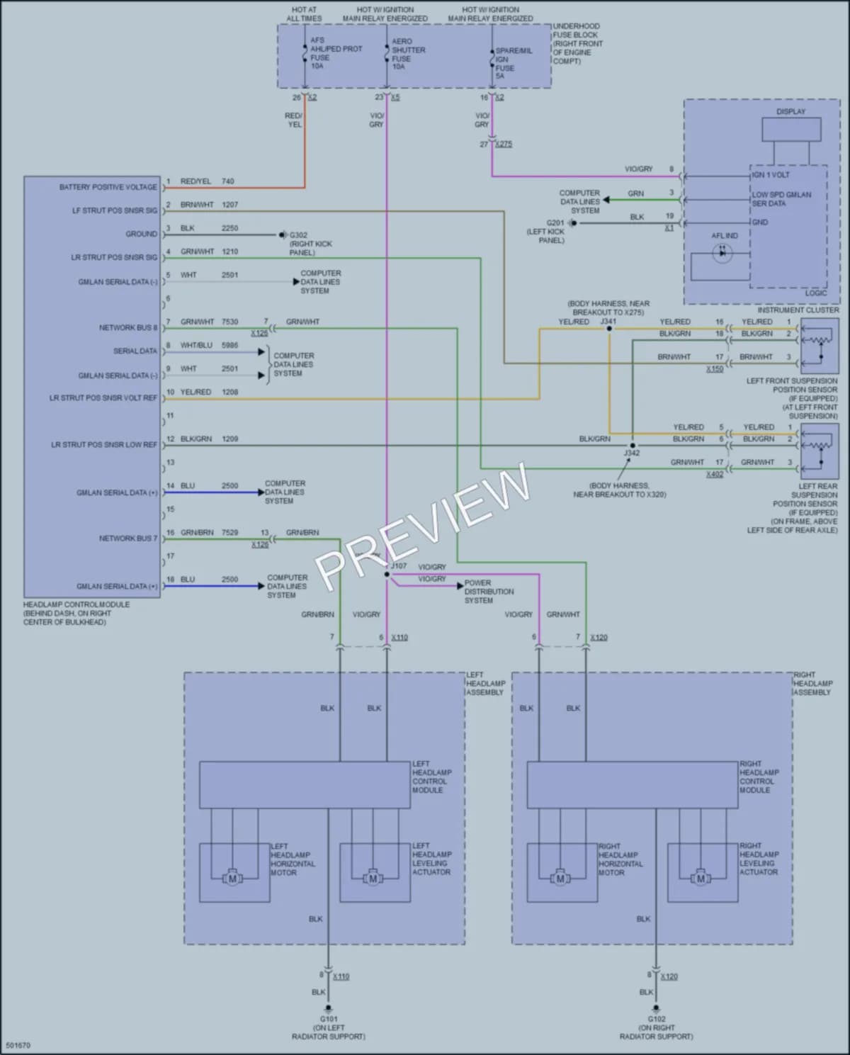 2016 Cadillac CTSV Headlights wiring diagram preview