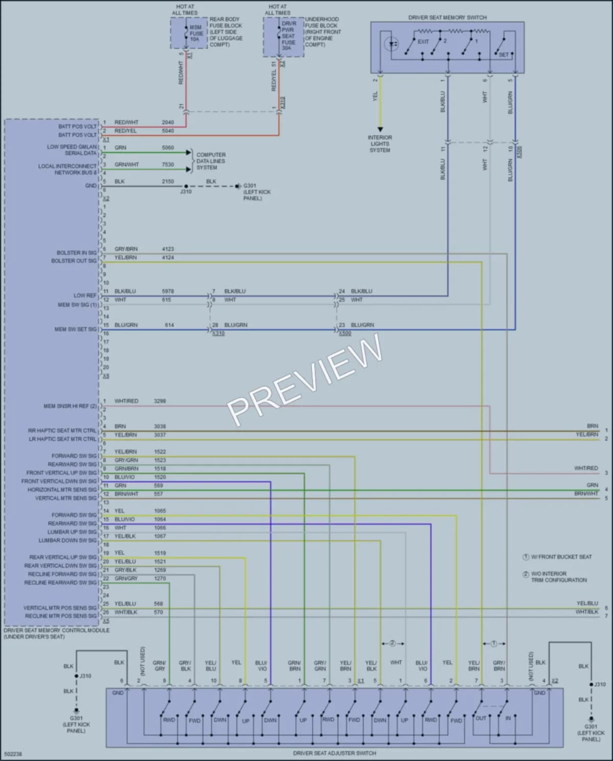 2016 Cadillac CTSV Memory Systems wiring diagram preview