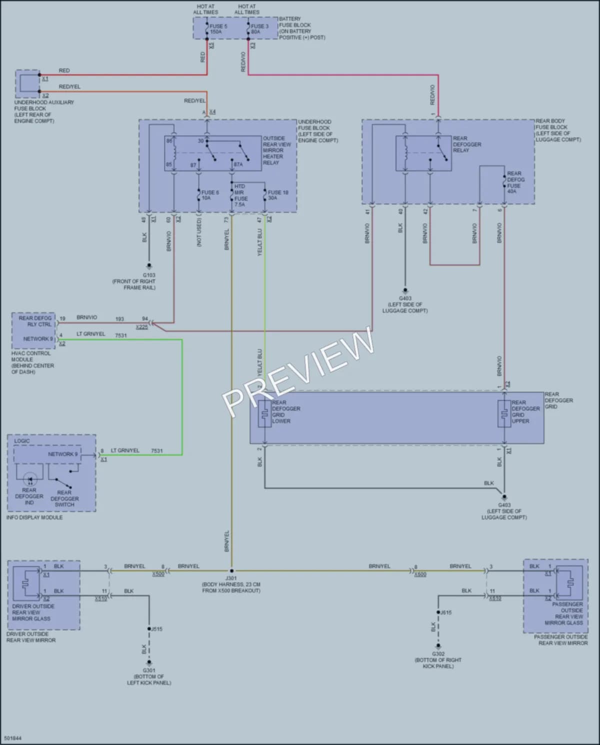 2016 Cadillac ELR Defoggers wiring diagram preview