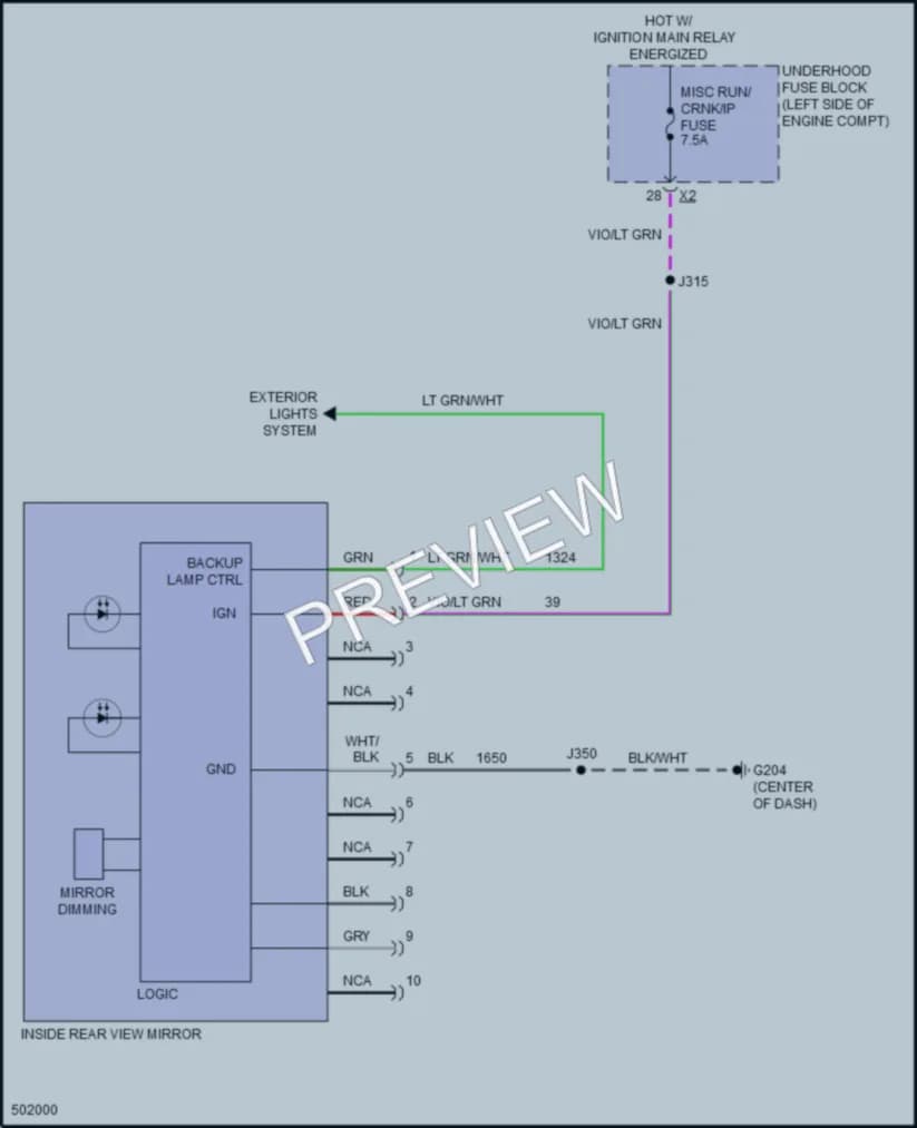 2016 Cadillac ELR Power Mirrors wiring diagram preview