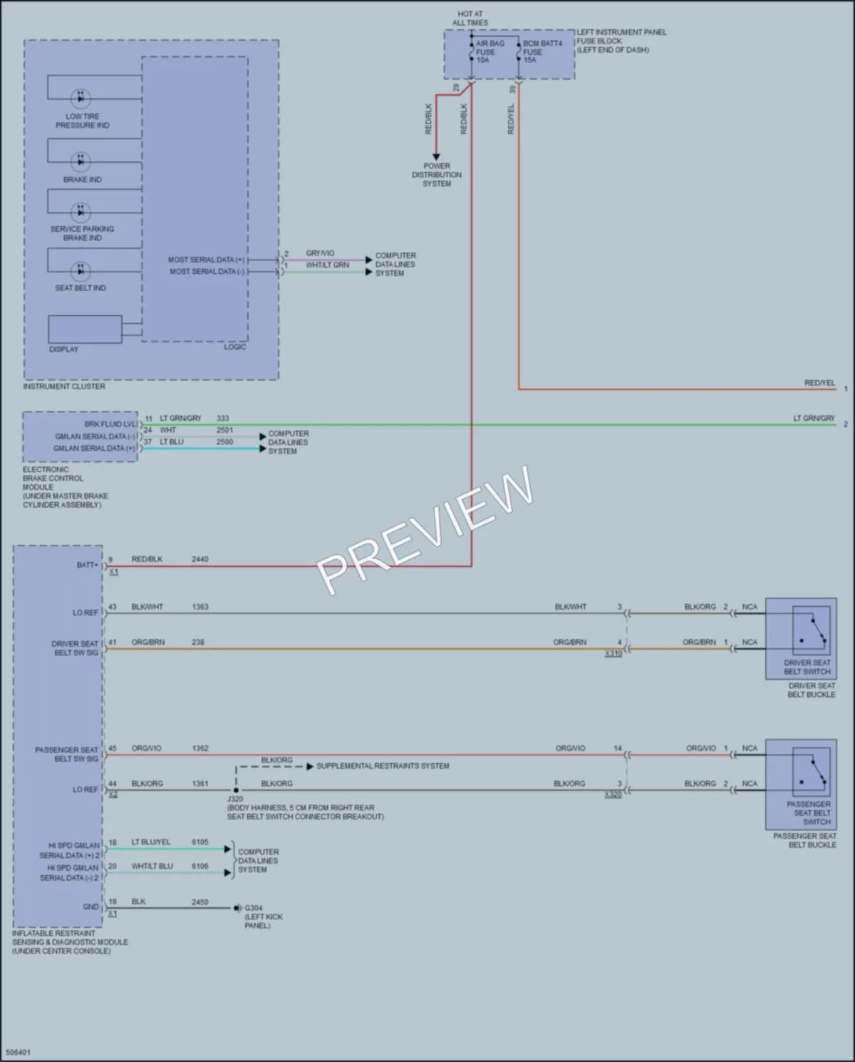2016 Cadillac ELR Warning Systems wiring diagram preview