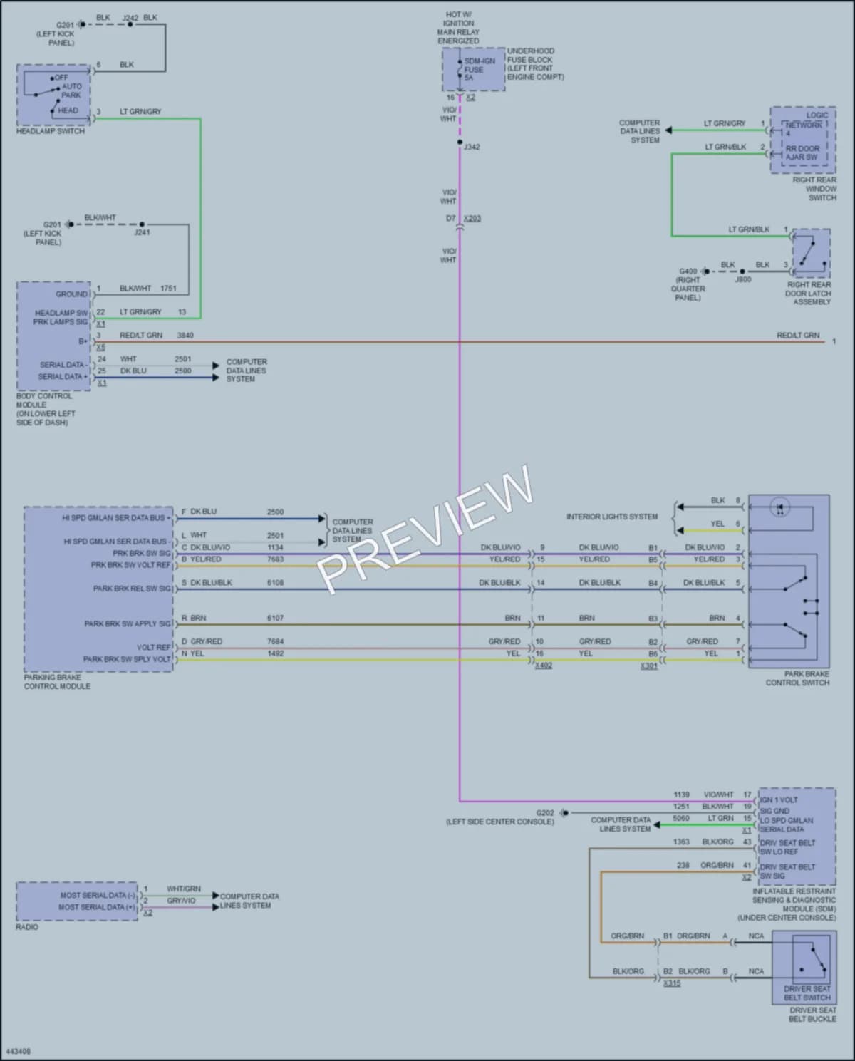 2016 Cadillac SRX Warning Systems wiring diagram preview