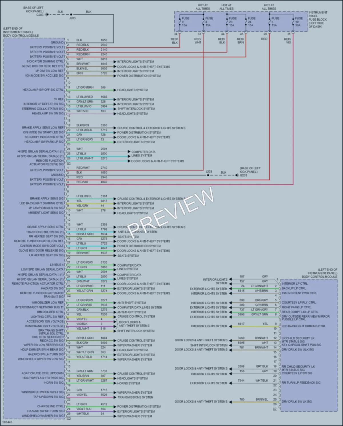 2016 Cadillac XTS Body Control Modules wiring diagram preview