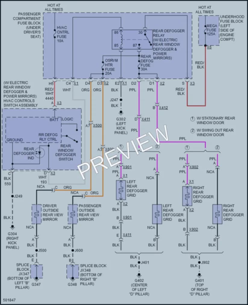 2016 Chevrolet 2500Express Defoggers wiring diagram preview