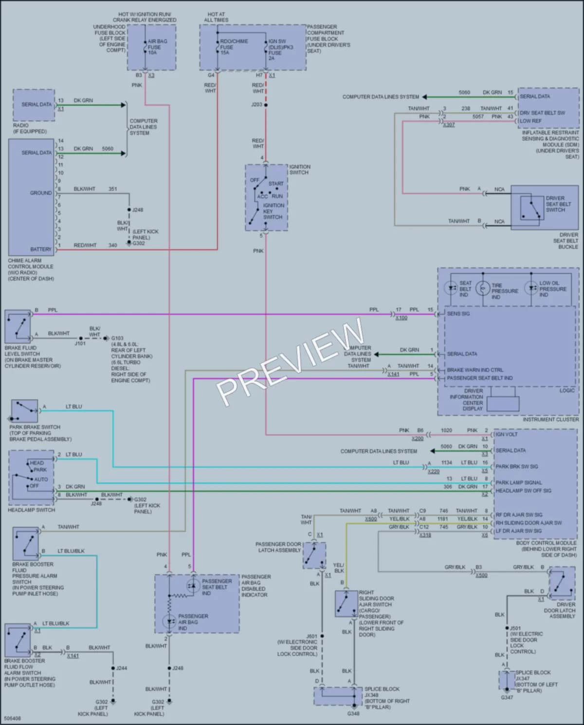 2016 Chevrolet 2500Express Warning Systems wiring diagram preview
