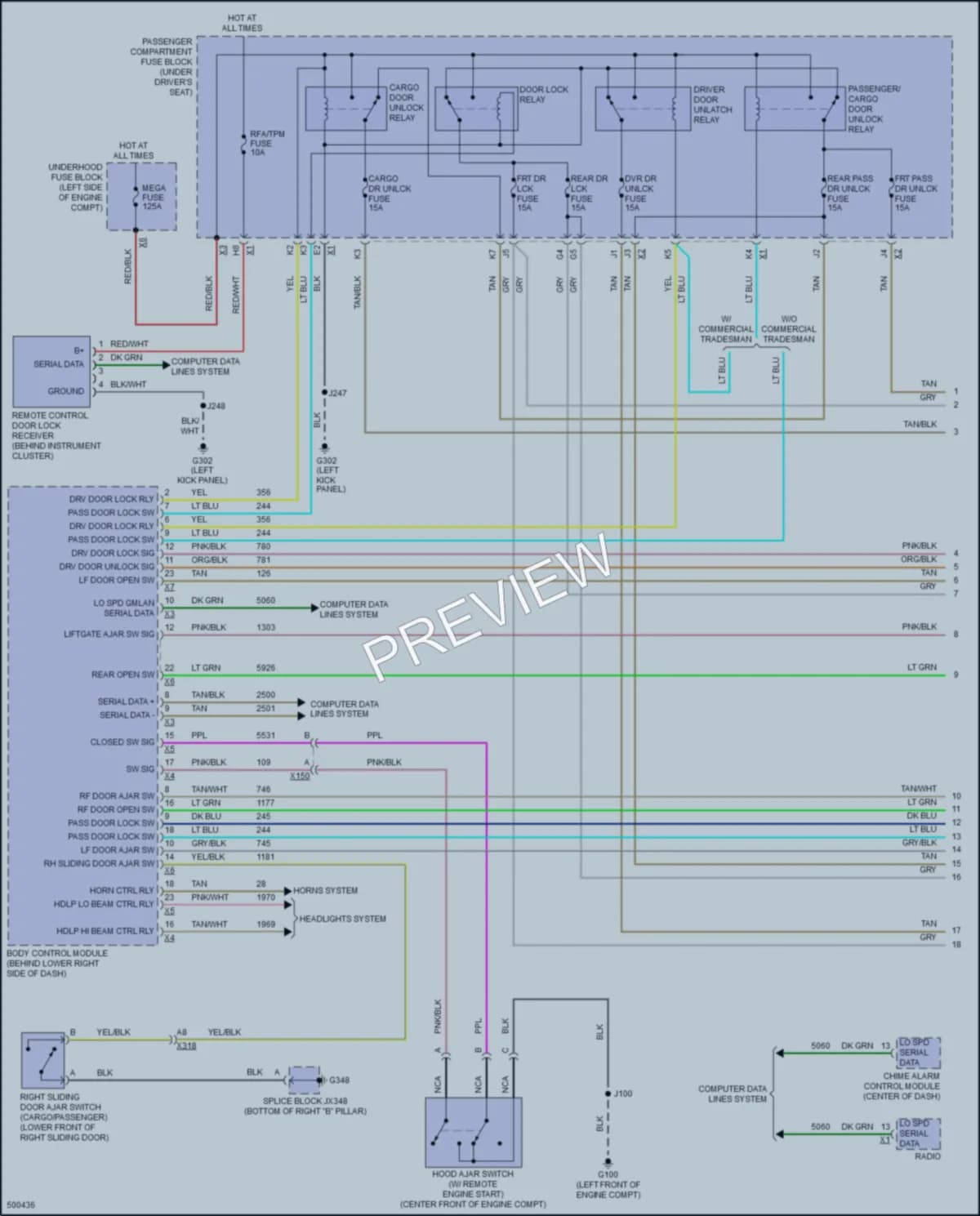 2016 Chevrolet 3500Express Power Door Locks wiring diagram preview