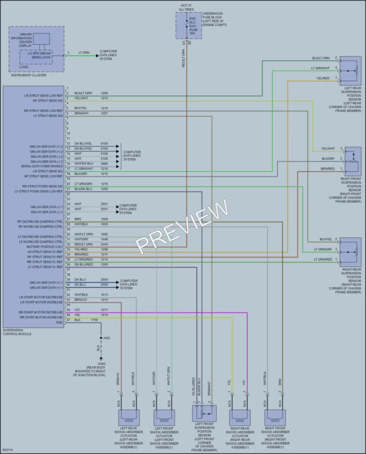 2016 Chevrolet 3500HDSilverado Electronic Suspension wiring diagram preview