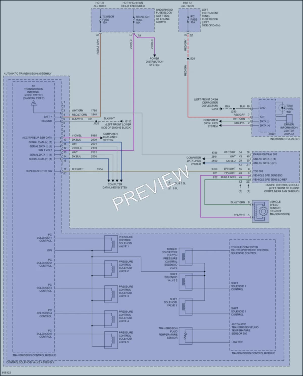 2016 Chevrolet 3500HDSilverado Transmission wiring diagram preview