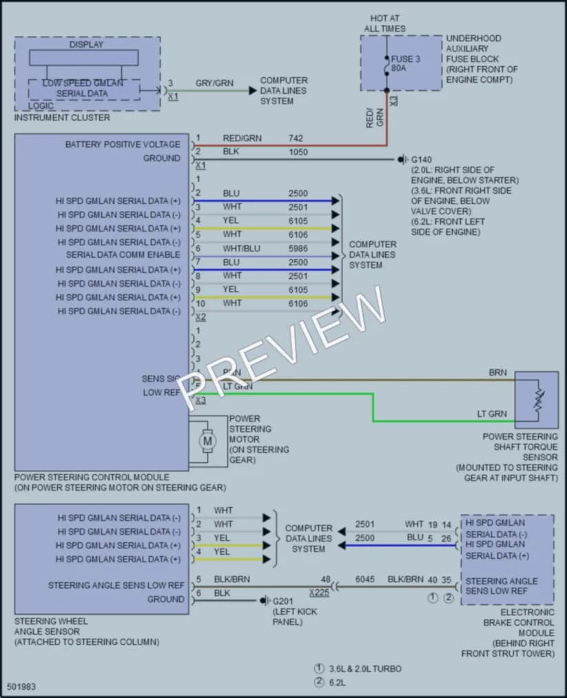 2016 Chevrolet Camaro Electronic Power Steering wiring diagram preview