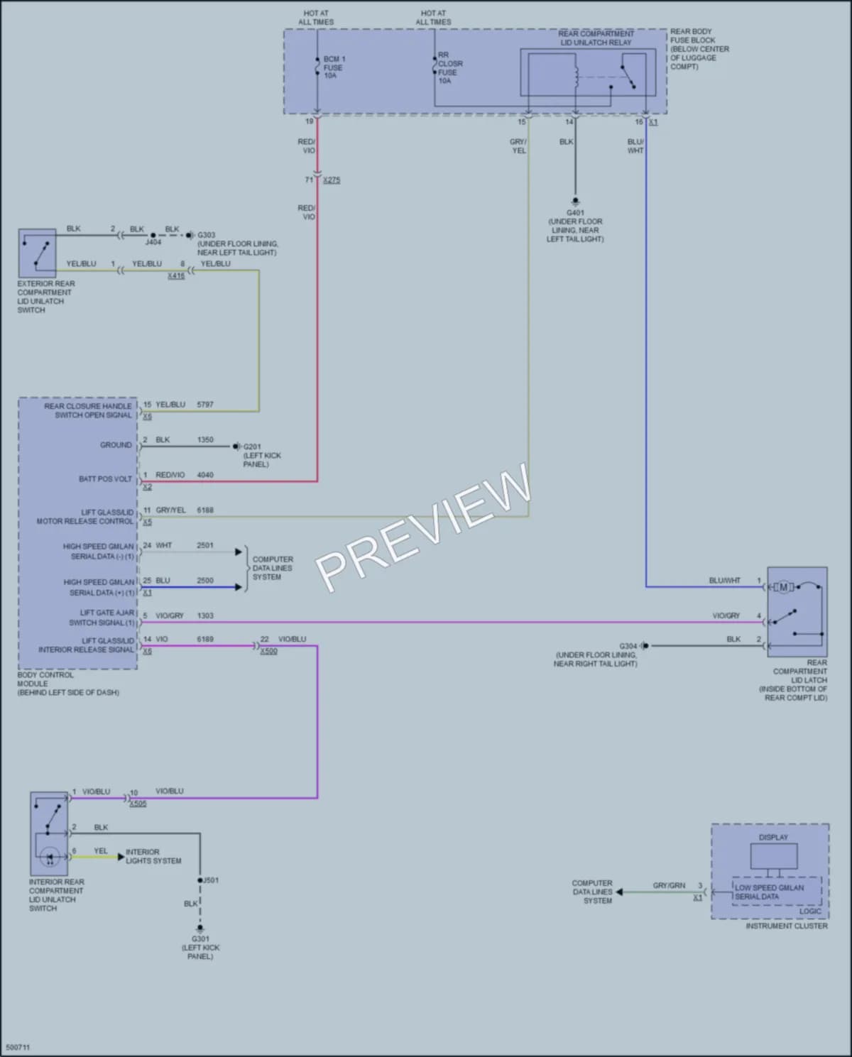 2016 Chevrolet Camaro Trunk Tailgate Fuel Door wiring diagram preview