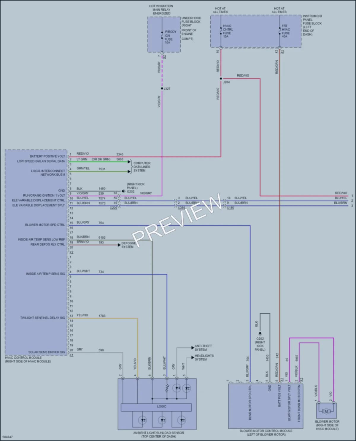 2016 Chevrolet CapricePPV Air Conditioning wiring diagram preview