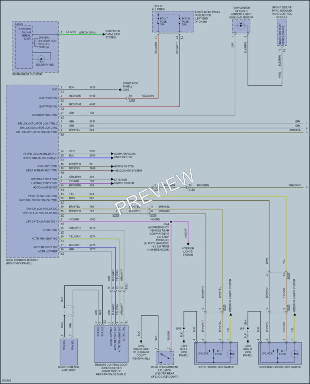 2016 Chevrolet CapricePPV Power Door Locks wiring diagram preview
