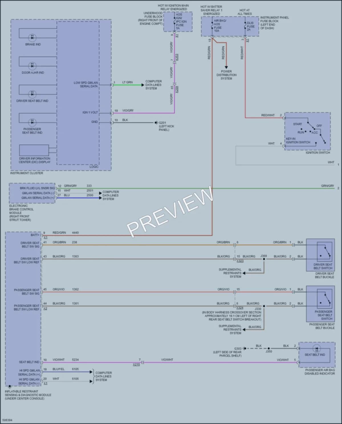 2016 Chevrolet CapricePPV Warning Systems wiring diagram preview