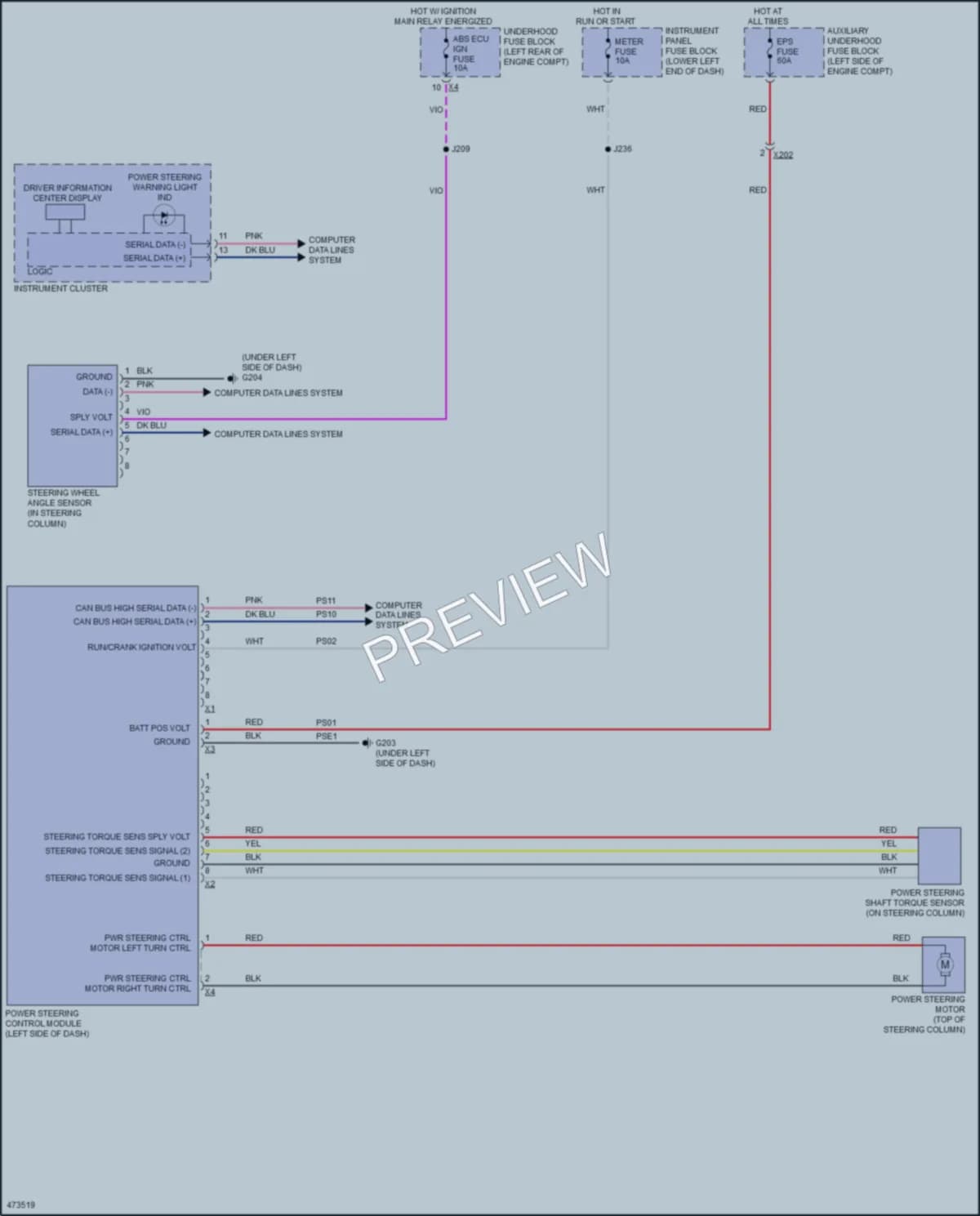 2016 Chevrolet CityExpress Electronic Power Steering wiring diagram preview