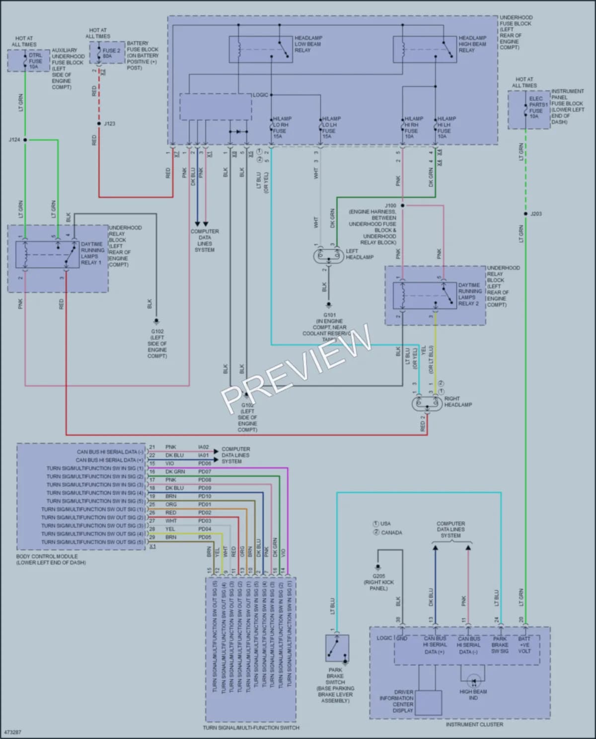 2016 Chevrolet CityExpress Headlights wiring diagram preview
