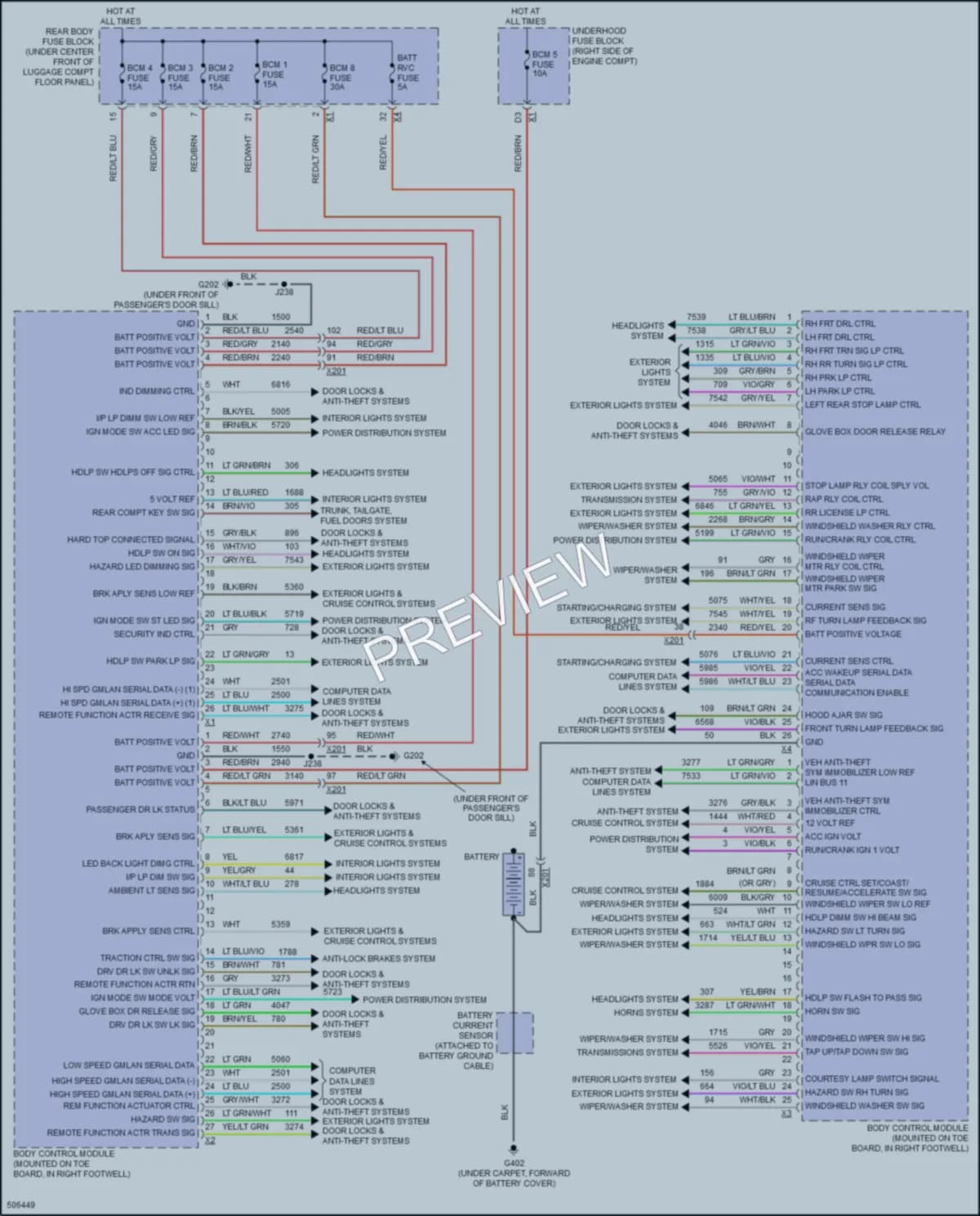 2016 Chevrolet CorvetteStingray Body Control Modules wiring diagram preview