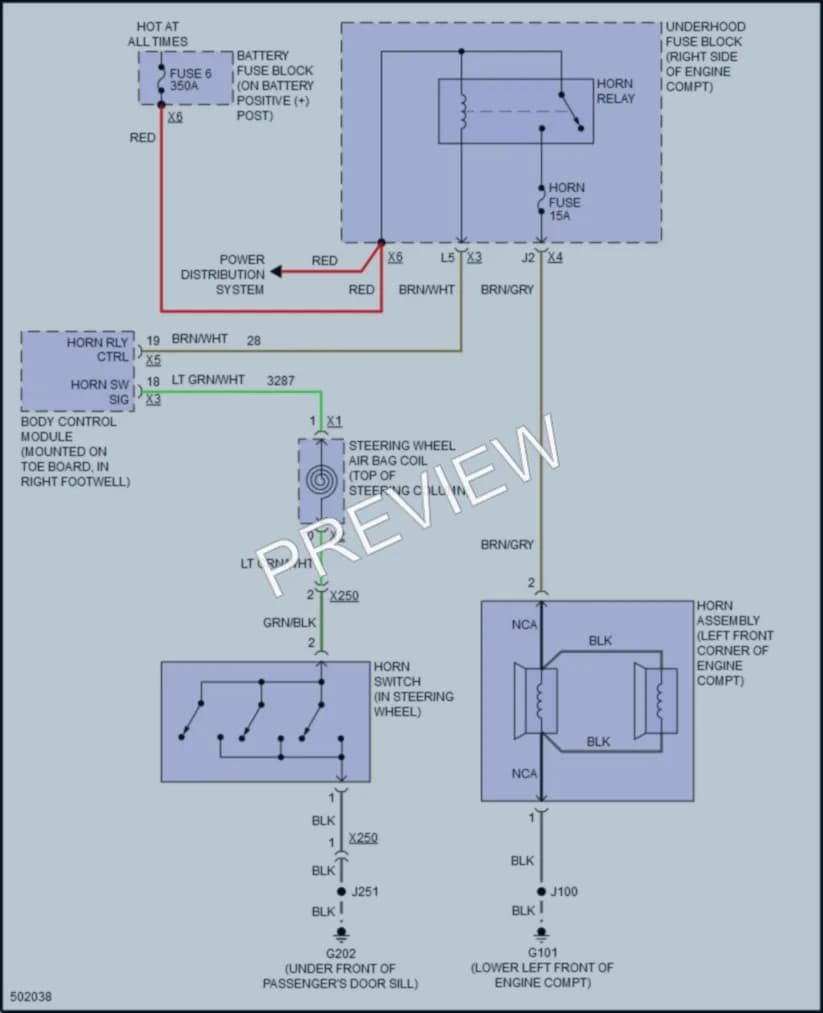 2016 Chevrolet CorvetteStingray Horn wiring diagram preview