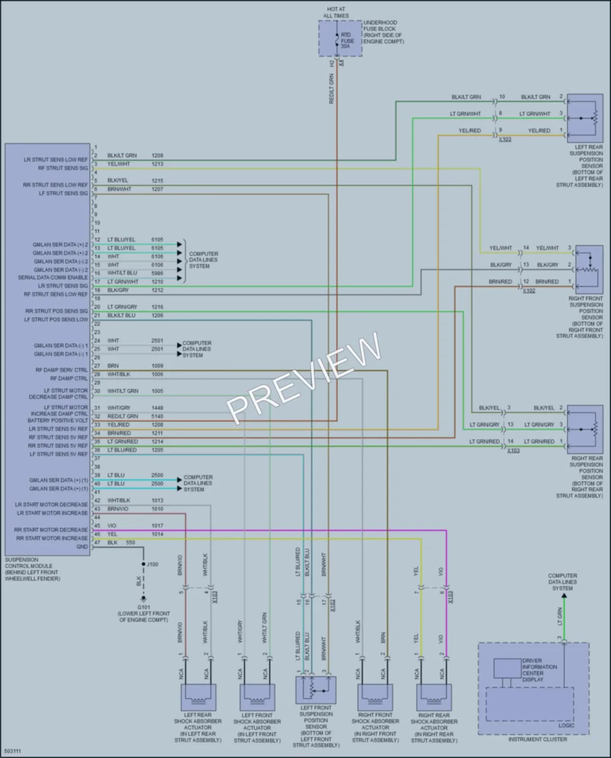 2016 Chevrolet CorvetteZ06 Electronic Suspension wiring diagram preview