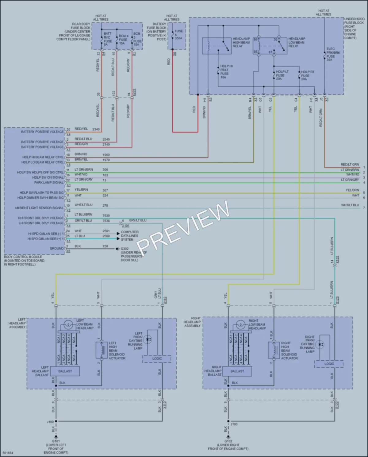 2016 Chevrolet CorvetteZ06 Headlights wiring diagram preview