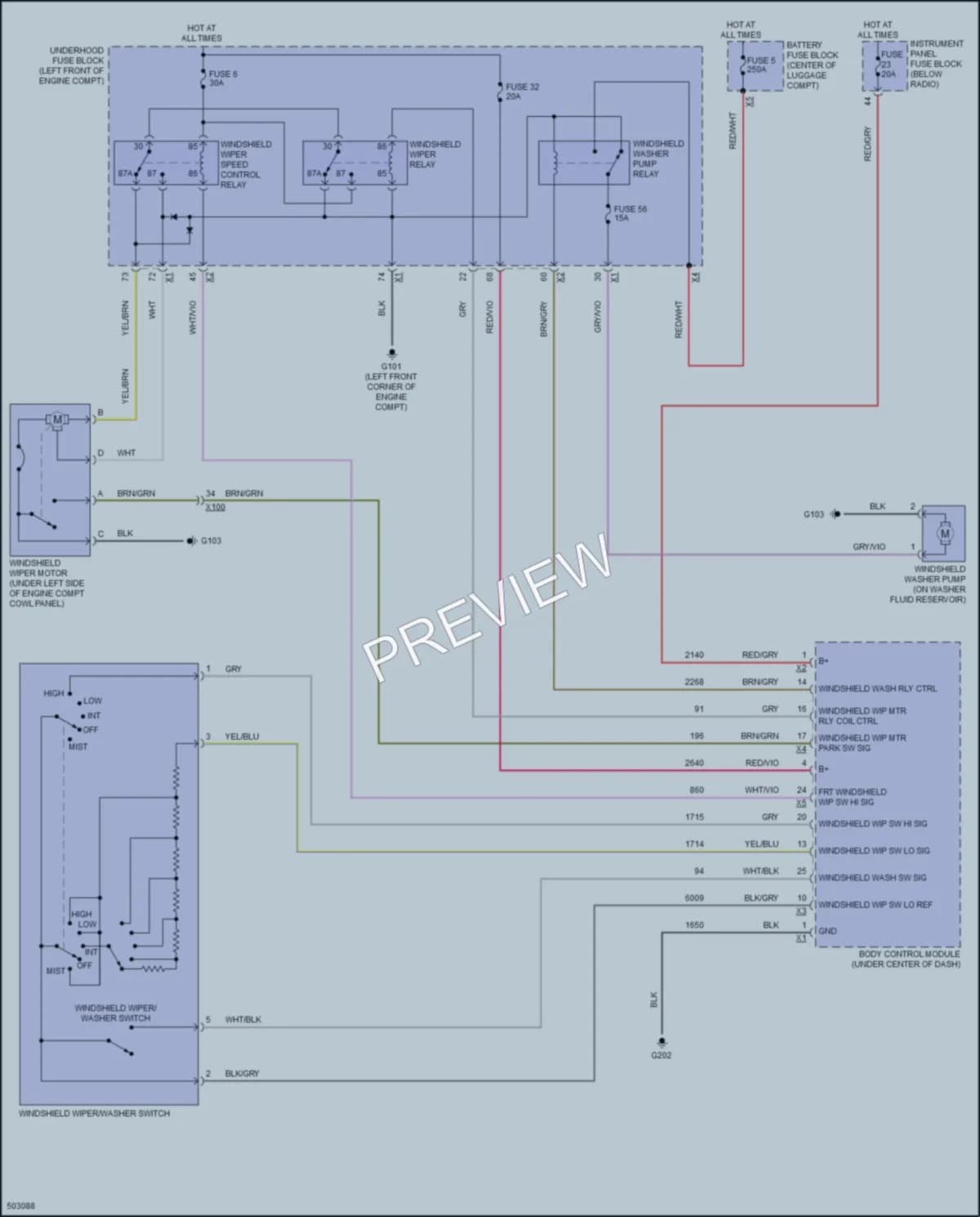 2016 Chevrolet Cruze Wiper Washer wiring diagram preview