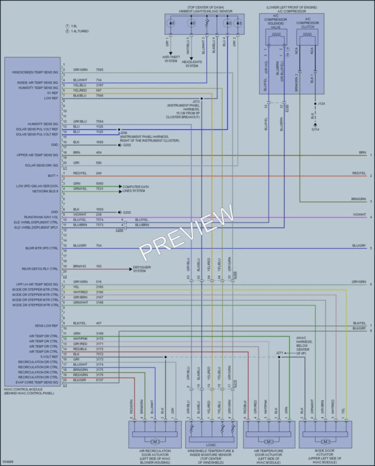 2016 Chevrolet CruzeLimited Air Conditioning wiring diagram preview