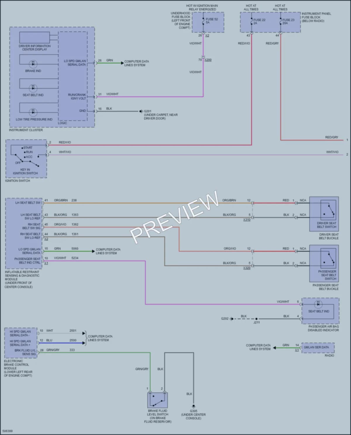 2016 Chevrolet CruzeLimited Warning Systems wiring diagram preview