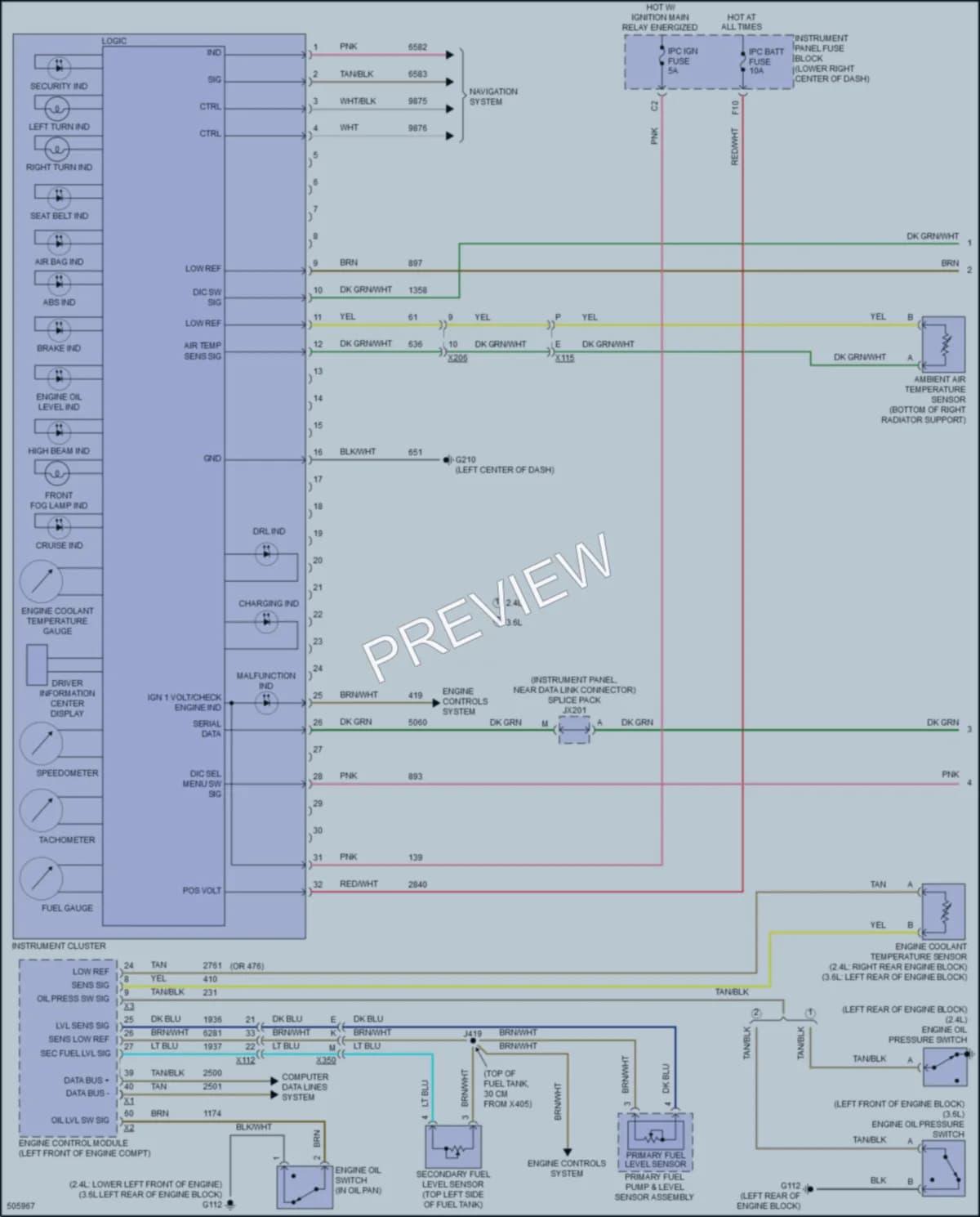 2016 Chevrolet Equinox Instrument Cluster wiring diagram preview