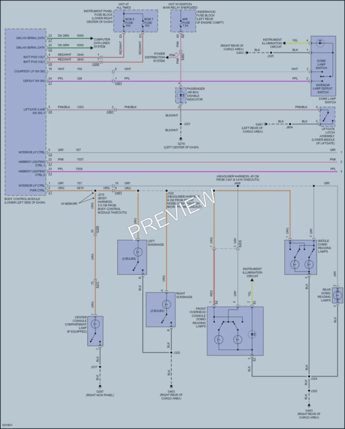 2016 Chevrolet Equinox Interior Lights wiring diagram preview